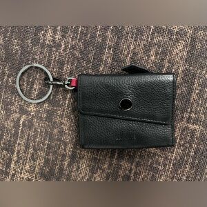 Hammitt Royce Black Leather Keychain Wallet with Snap